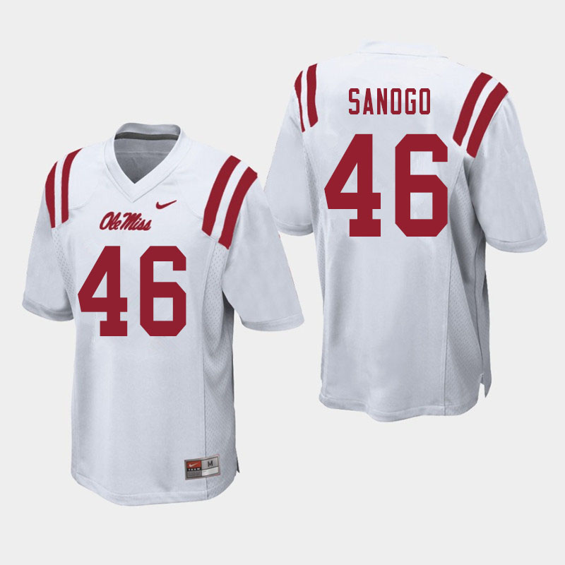 Men #46 MoMo Sanogo Ole Miss Rebels College Football Jerseys Sale-White